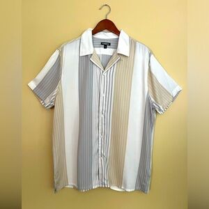 Casual short sleeve shirt in khaki, gray and white